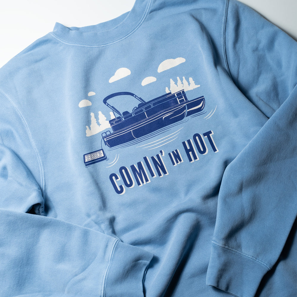 Comin' In Hot Pontoon Crewneck Sweatshirt - Northmade Co