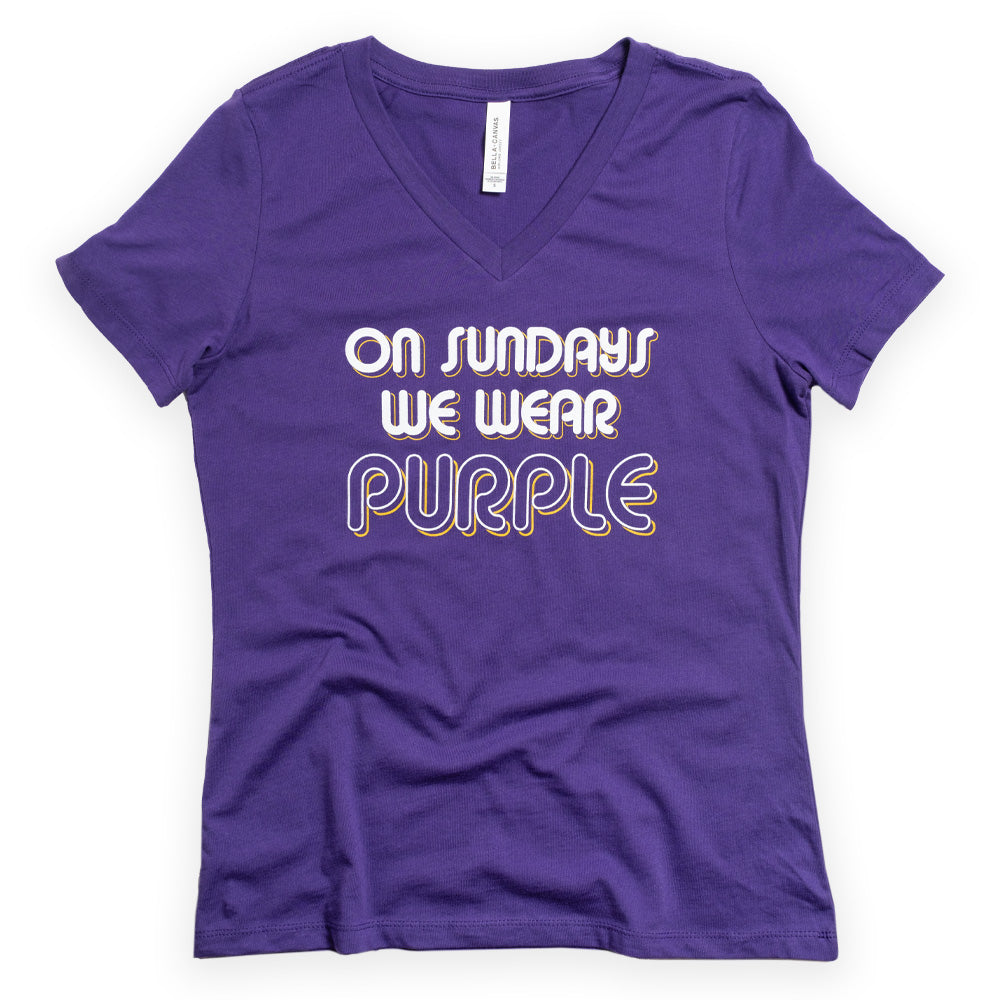 On Sundays We Wear Purple- Women's V-Neck - Northmade Co